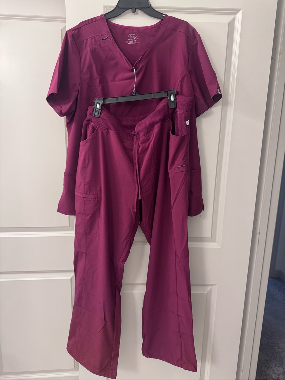 Women’s Straight-Leg Medical Scrub Pants - Burgundy